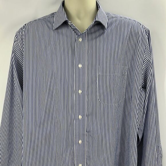 Jos A Bank men’s blue white striped long sleeve shirt - Picture 1 of 6